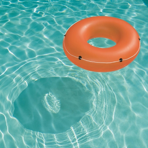 NEW H2Ogo! Summer Blast Swim Tube Solid Orange Wraparound Rope Inflatable Ring - Picture 3 of 6